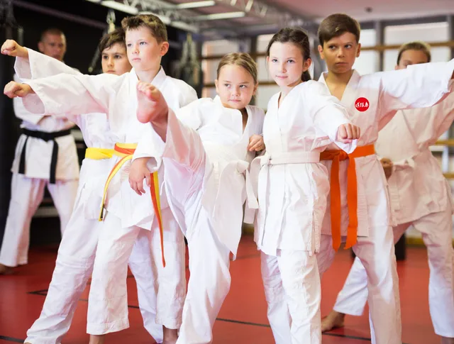 Niños practicando artes marciales en Mugendo