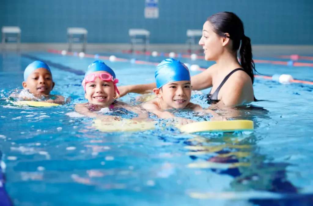 Extracurricular sports - young people in swimming