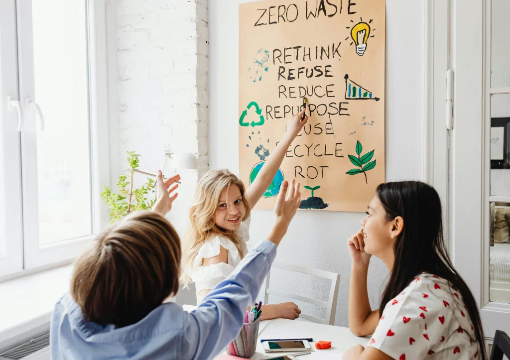 Extraescolares de idiomas - Clase de inglés con cartel