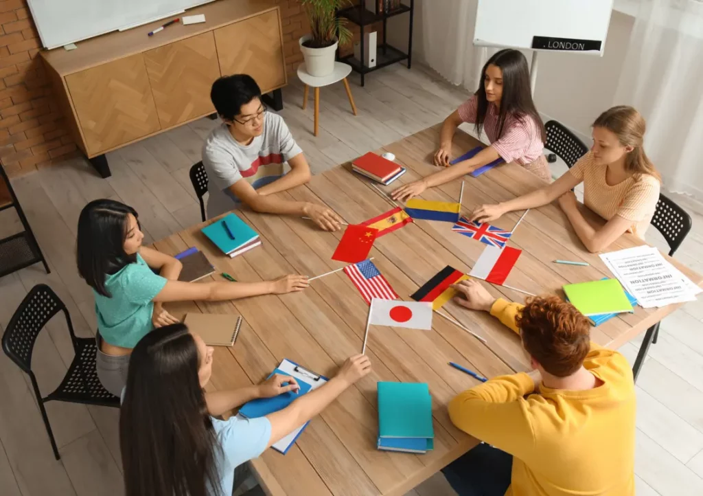 Extracurricular language classes - Seated language classes.